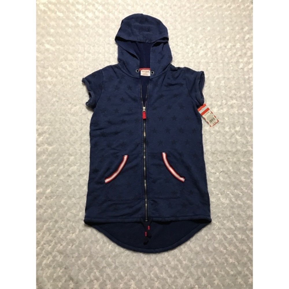 NEW Cat & Jack Girls Navy Blue Star Print Hoodie